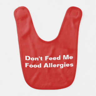 Babero rojo de la alarma de la alergia alimentaria