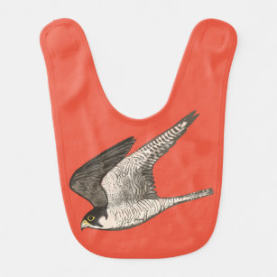 Babero Rojo de pájaro halcón peregrino volador