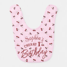 Tema del cerezo Primer cumpleaños Bib