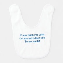 Tío lindo divertido Bib del bebé