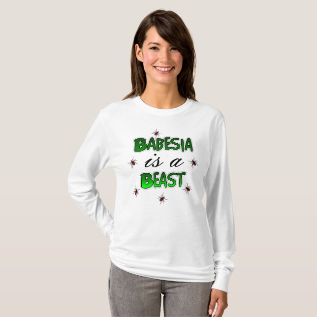 Babesia es una camiseta de Bestia Lyme Tick (Anverso completo)