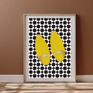 Babuchas Marroquíes Amarillas - Arte Minimalista