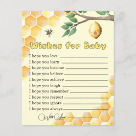 Baby Bee Baby Shower desea una tarjeta para el beb