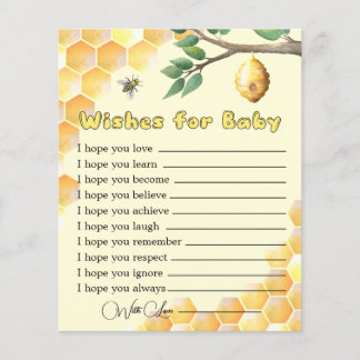 Baby Bee Baby Shower desea una tarjeta para el beb