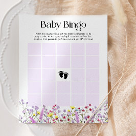 Baby Bingo Boho Wildflower Floral Tarjeta de Baby