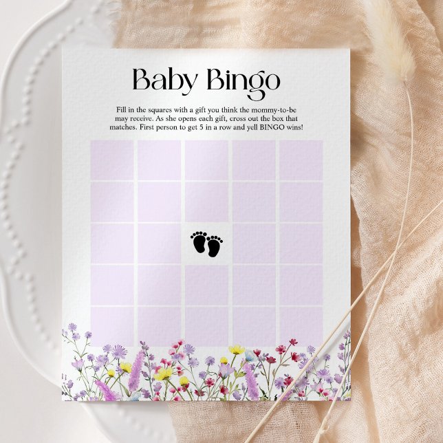 Baby Bingo Boho Wildflower Floral Tarjeta de Baby  (Subido por el creador)