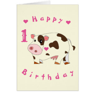 Baby Birthday Card Card Little Cow - Personalized
