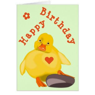 Baby Birthday Card yellow Duckling - Your Text