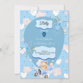 Baby Blue 1ª invitación para el cumpleaños