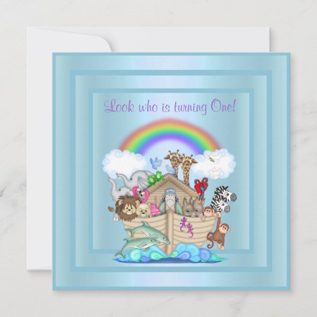 BABY BLUE ARK 1ª INVITACIÓN DE CUMPLEAÑOS (Anverso)