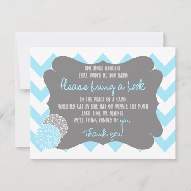 Baby Blue Chevron Baby Shower solicita tarjeta de  (Anverso)