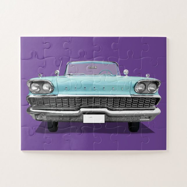 BABY BLUE CLÁSICO COCHE JIGSAW PUZZLE (Horizontal)
