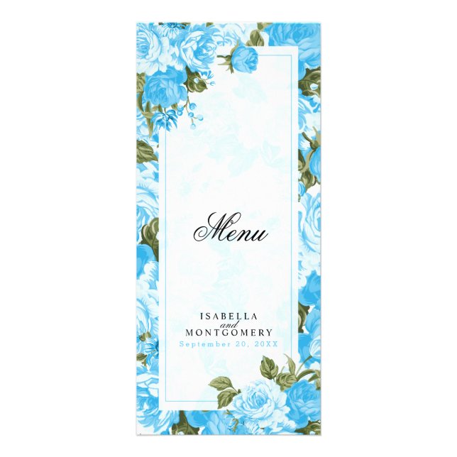 Baby Blue Floral Design - Menu (Frente)