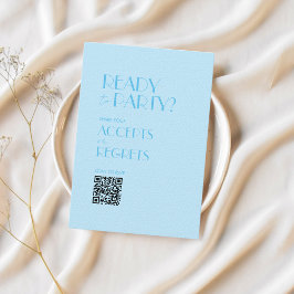 Baby Blue Ocean Bold Boda código QR tarjeta RSVP