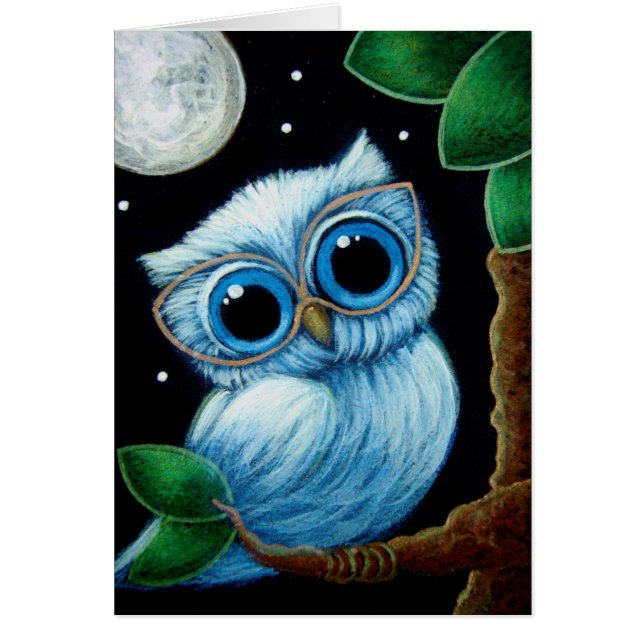 BABY BLUE OWL con TARJETA DE YEGLASSES (Frente)