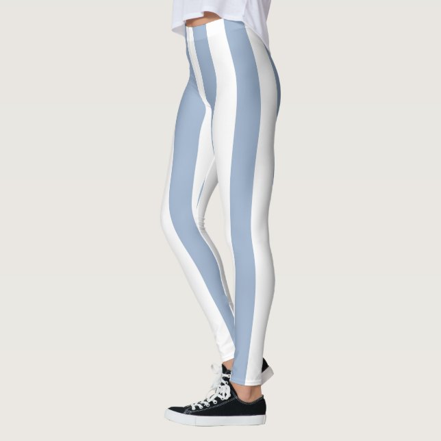 Baby Blue & White Stripe Leggings (Izquierda)