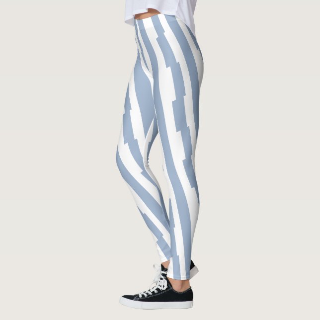 Baby Blue & White Stripe Leggings (Izquierda)