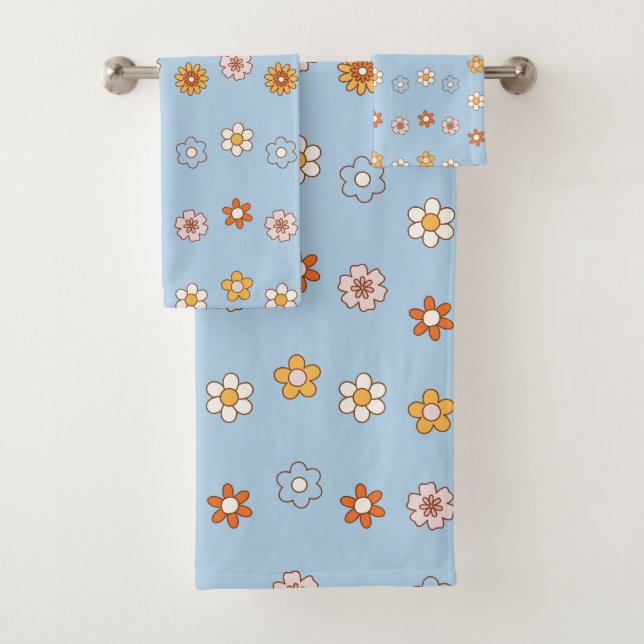 baby blue & yellow floral pattern (In situ)