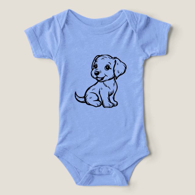 Baby Bodysuit with Black Golden Retriever Puppy De (Diseño delantero )