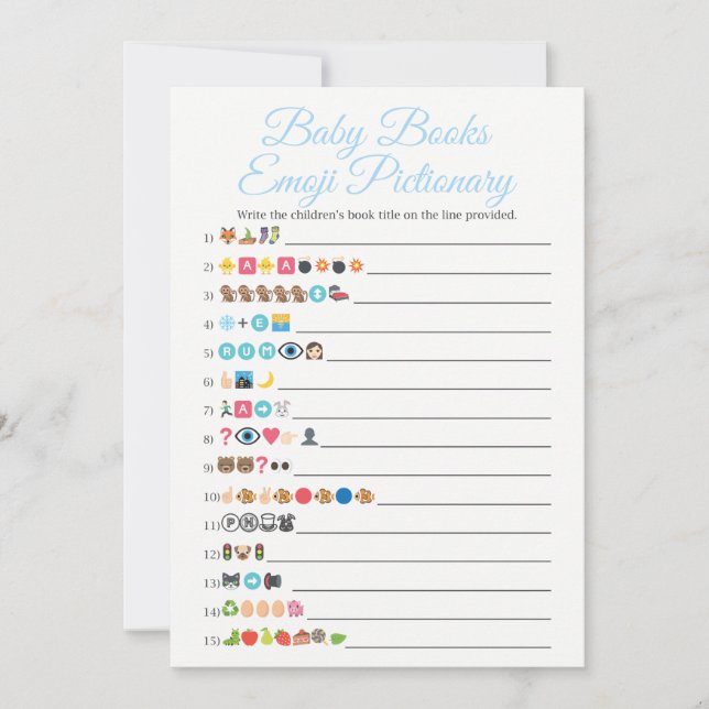 Baby Books Emoji Pictionary Game Blue (Anverso)