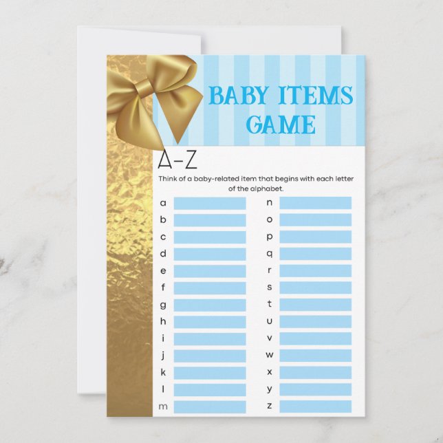 Baby Boy Baby Shower Games (Anverso)