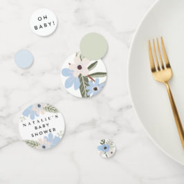 Baby Boy Blue Floral Baby Shower Table Confetti