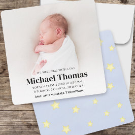 Baby Boy Blue Photo Simple Cuadrado de estrellas