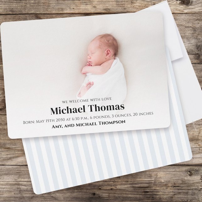 Baby Boy Blue Photo Simple Cute Stripes (Subido por el creador)