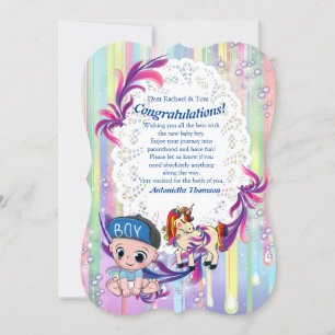 Baby Boy Bubbles y la tarjeta de felicitaciones de