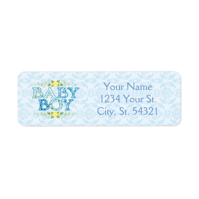 Baby Boy, etiquetas de direcciones de Baby Shower (Frente)