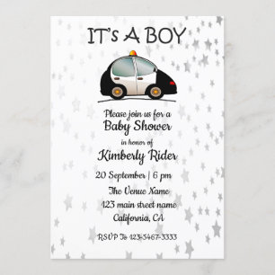 Baby Boy lleva invitaciones a la ducha bebé