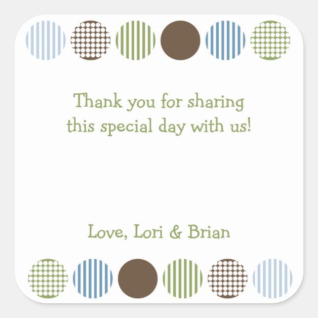 Baby Boy Mod Polka Dot ducha etiqueta de favor (Anverso)