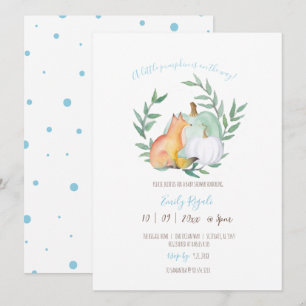Baby Boy Shower Invitaciones Blue Watercolor Fox