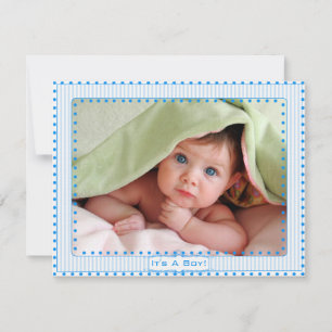 Baby Boy Stripes & Dots Baby Picture Invitación