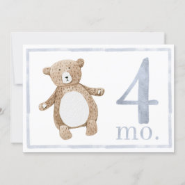 Baby Boy Watercolor Milestone Tarjeta De Cuatro Me