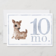 Baby Boy Watercolor Milestone Tarjeta De Diez Mese