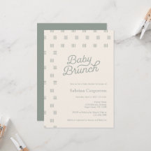 Baby Brunch | Invitación a Sage Boho Minimalista