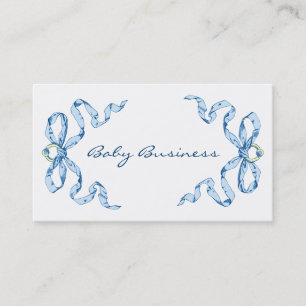 Baby Business Blue Bows Tarjetas de visita