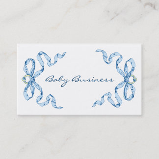 Baby Business Blue Bows Tarjetas de visita