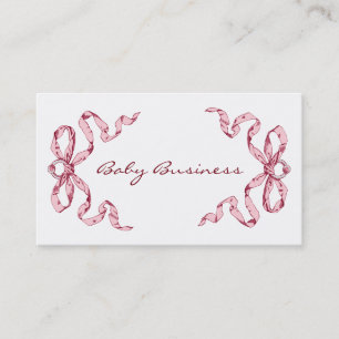 Baby Business Pink Bows Tarjetas de Negocios