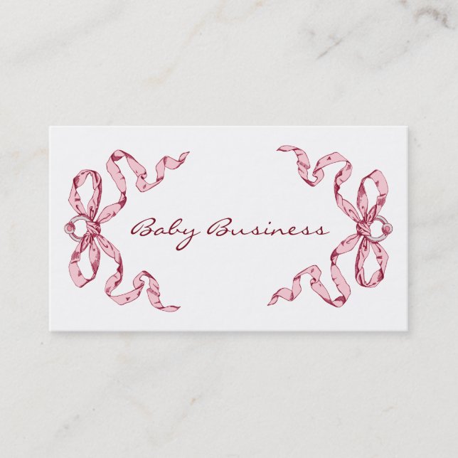 Baby Business Pink Bows Tarjetas de Negocios (Anverso)