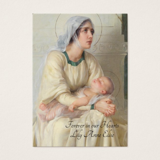 Baby Catholic Funeral Memorial Holy Card (Frente)