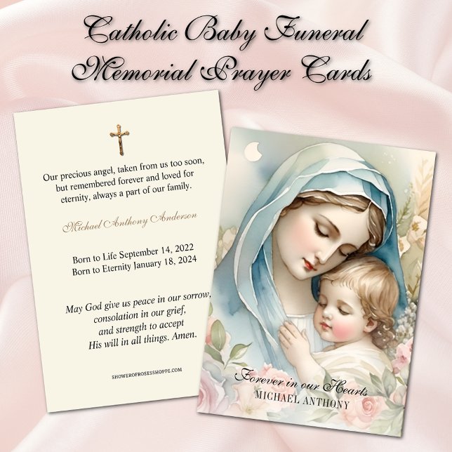 Baby Catholic Funeral Memorial Holy Card (Subido por el creador)