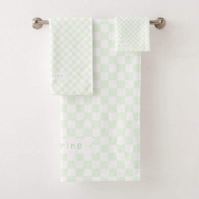 Baby Checkerboard Pastel Green White  (In situ)