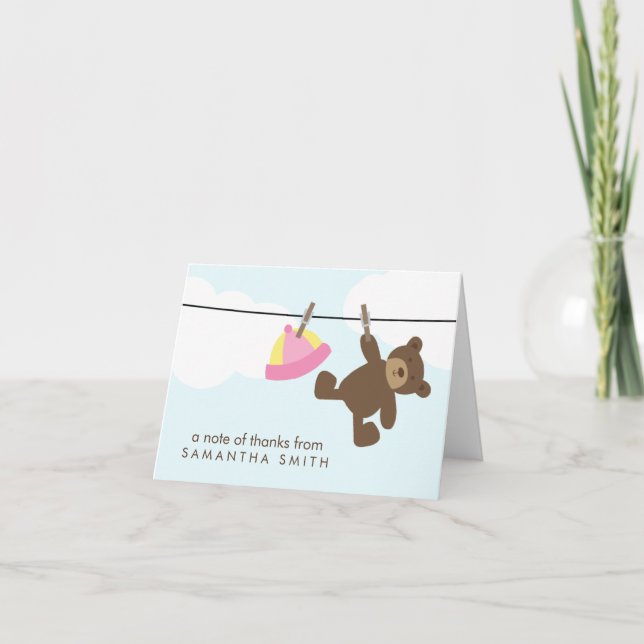 Baby Clothesline Gracias Notas {pink} (Anverso)