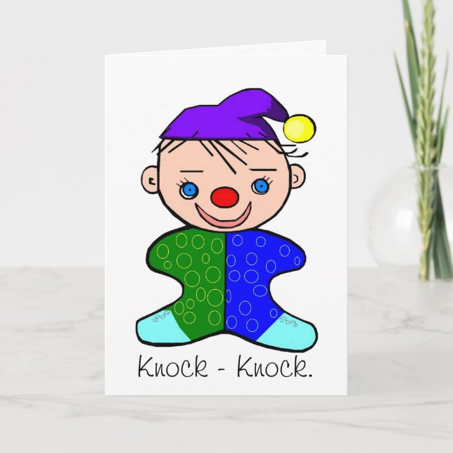 Baby Clown Knock - Tarjeta de saludo Knock Chiste (Anverso)