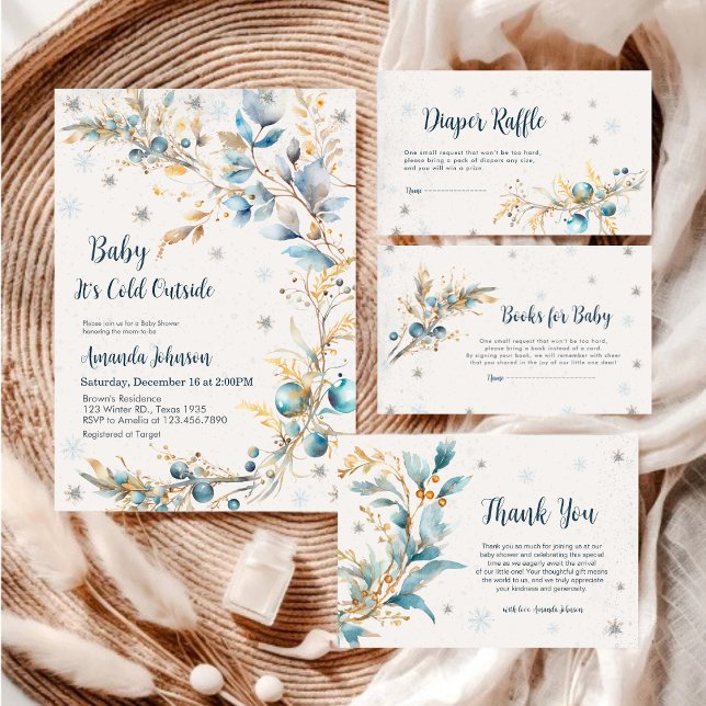 Baby Cold Outside Winter Baby Shower Thank You (Subido por el creador)