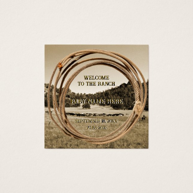 Baby Cowboy/Cowgirl Announcement Cards (Anverso)