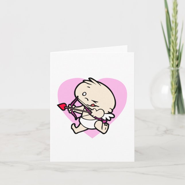Baby Cupid Apuntando A La Tarjeta De Amor (Anverso)