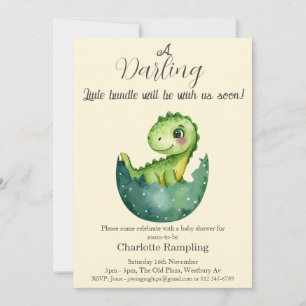 Baby Dino en la invitación de Cornflower Baby Show